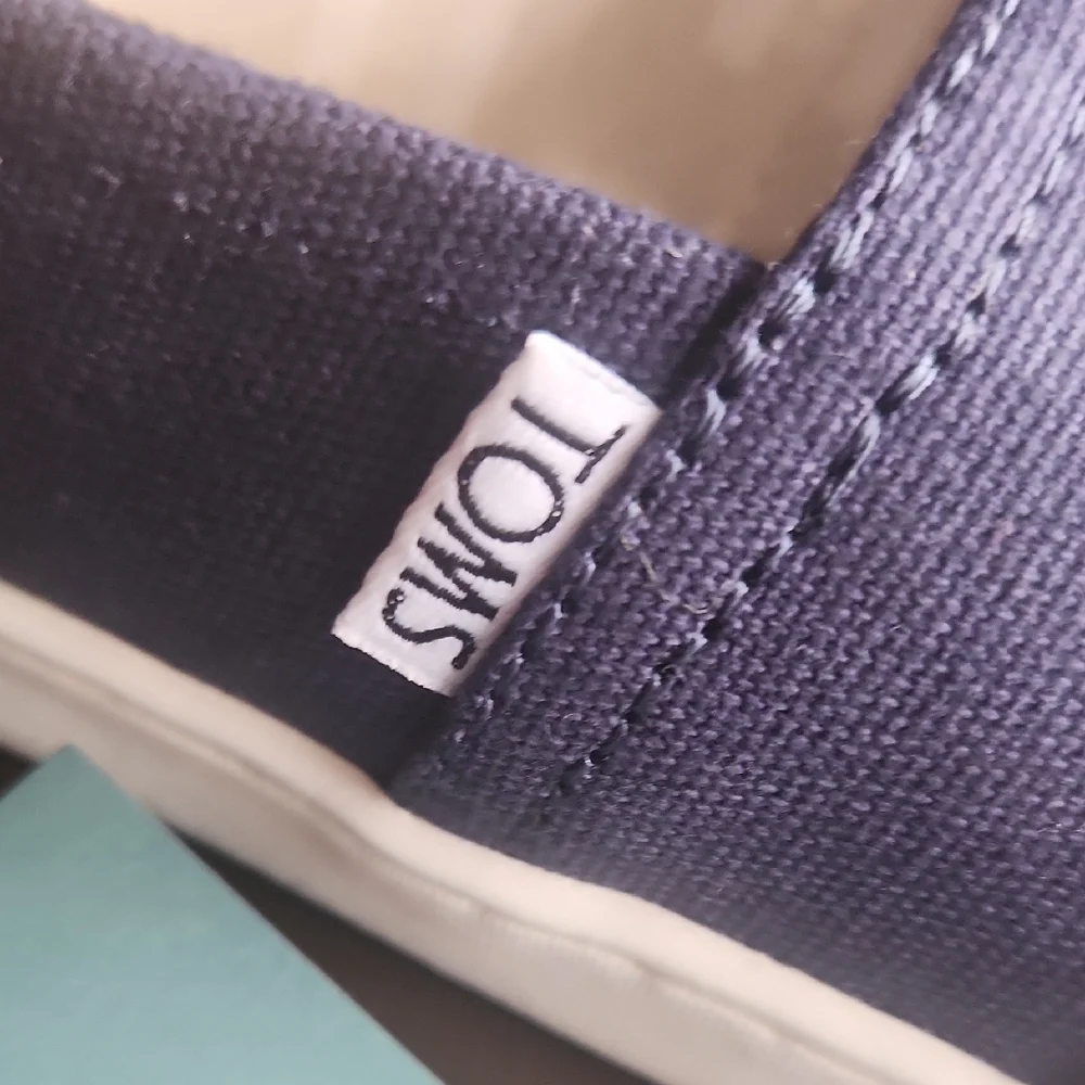 TOMS Women's Canvas Slip-On Moccasins — Navy Blue
